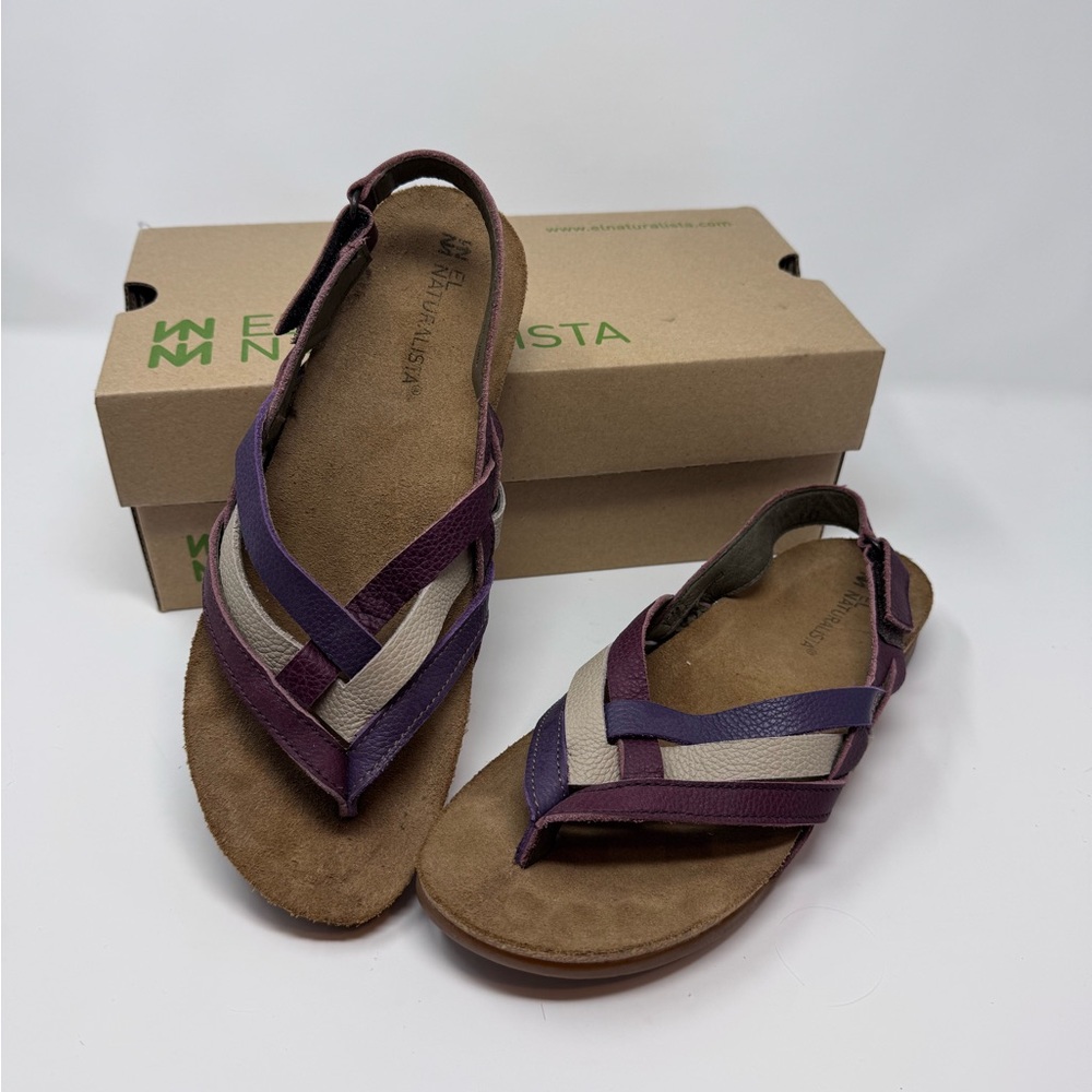 El Naturalista Women's Purple and Tan Sandals